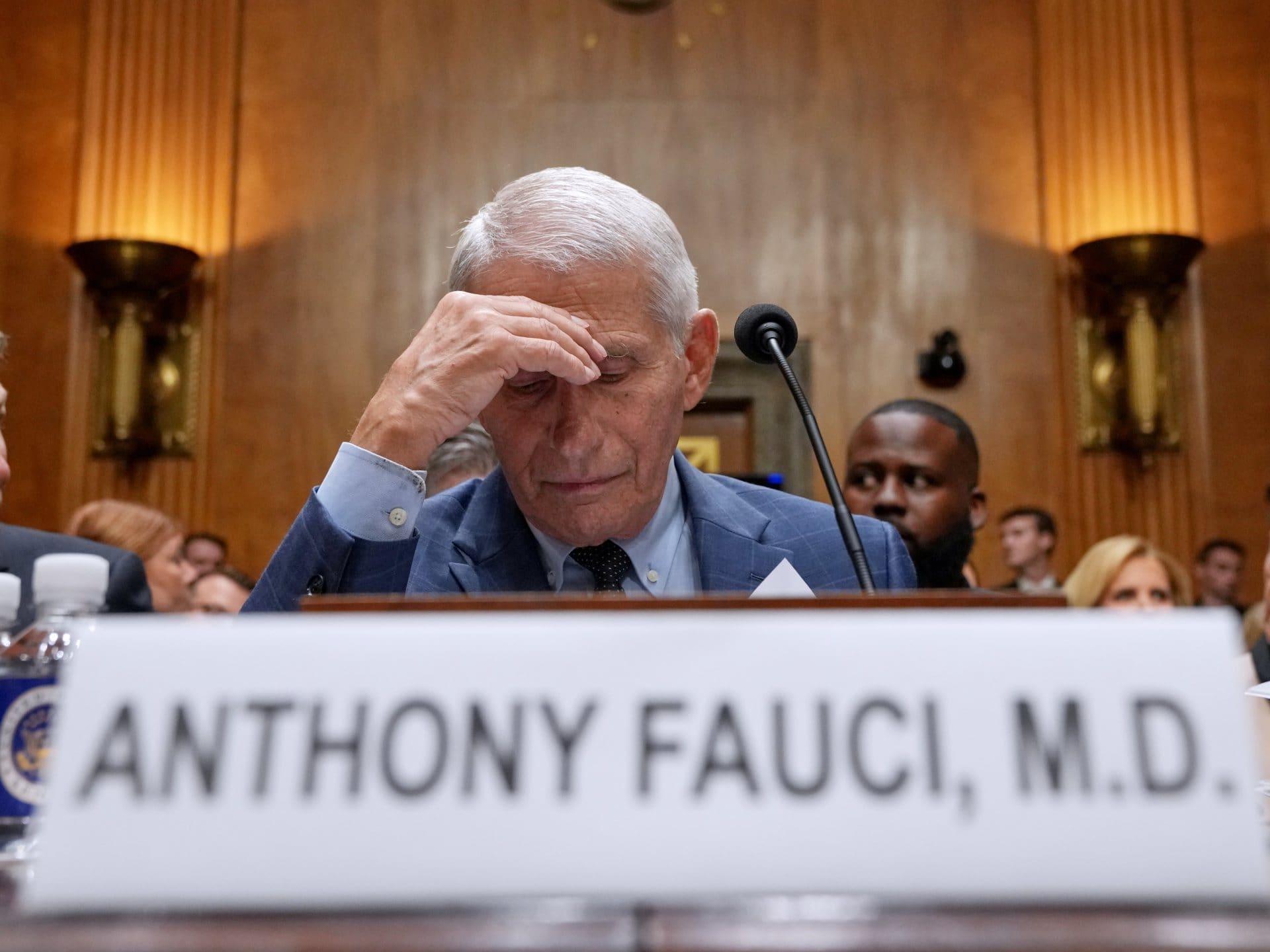 Dr. Anthony Fauci appears before the Senate Homeland Security and Governmental Affairs Committee at the Capitol, Wednesday, July 29, 2026, in Washington. (AP Photo/Allison Robbert)